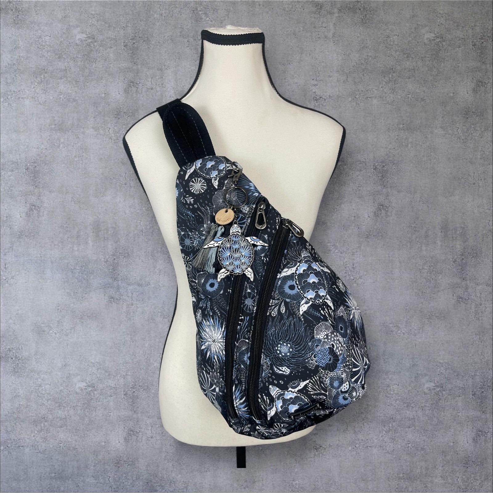 Sakroots On The Go Large Sling Backpack Midnight Seascape Travel Vacation School